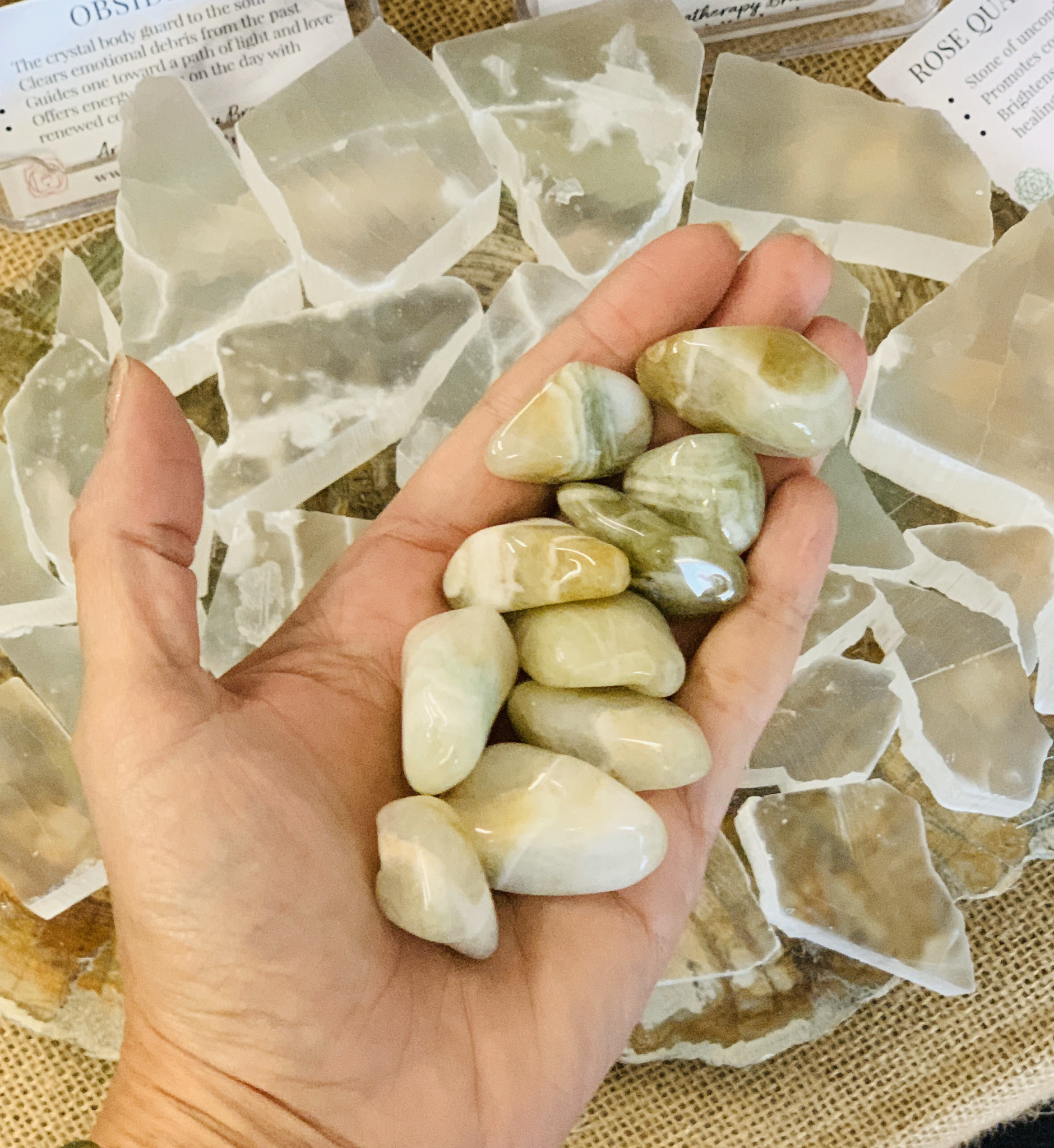 Prasiolite, Tumbled