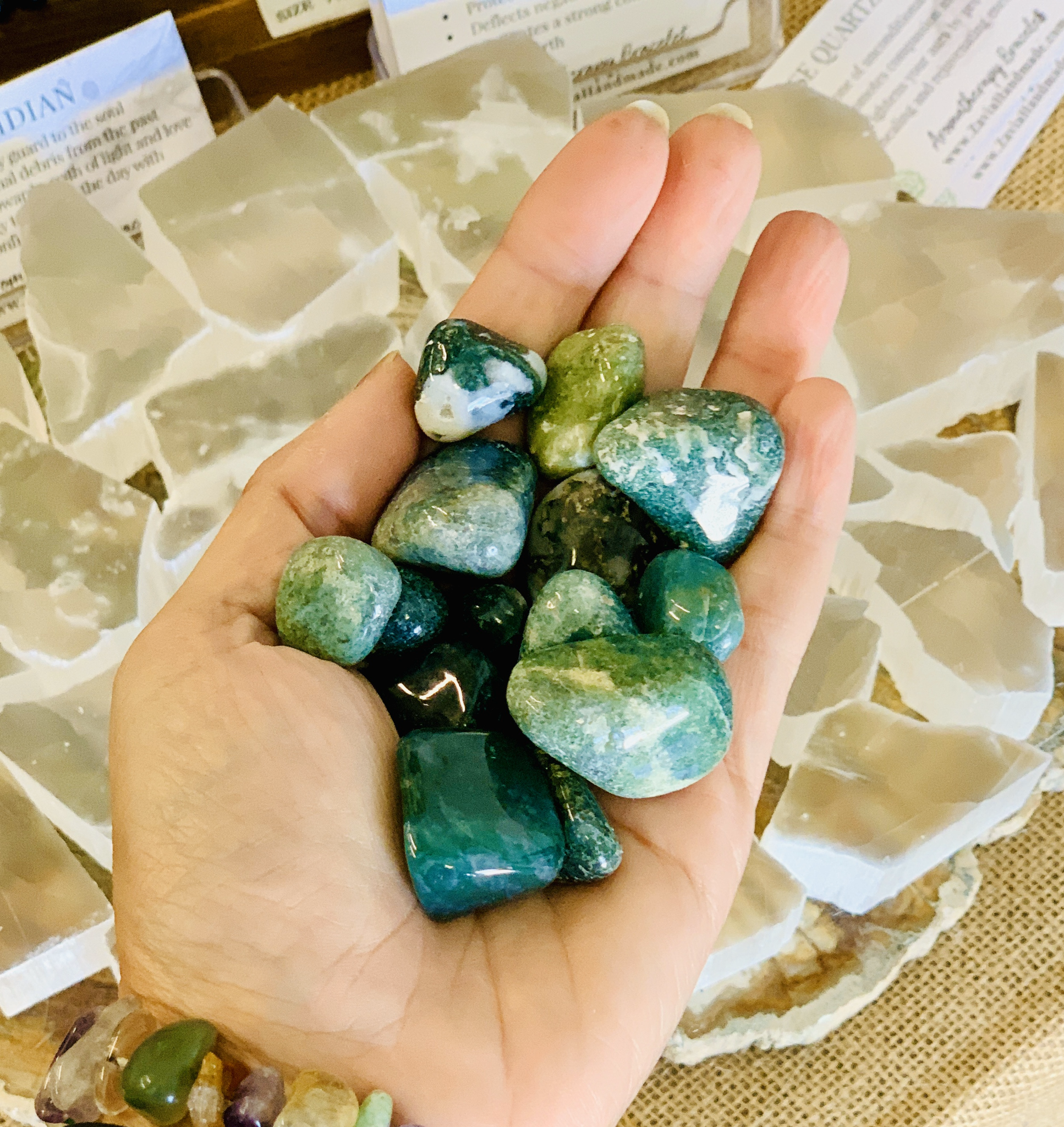 Agate, Moss, Tumbled