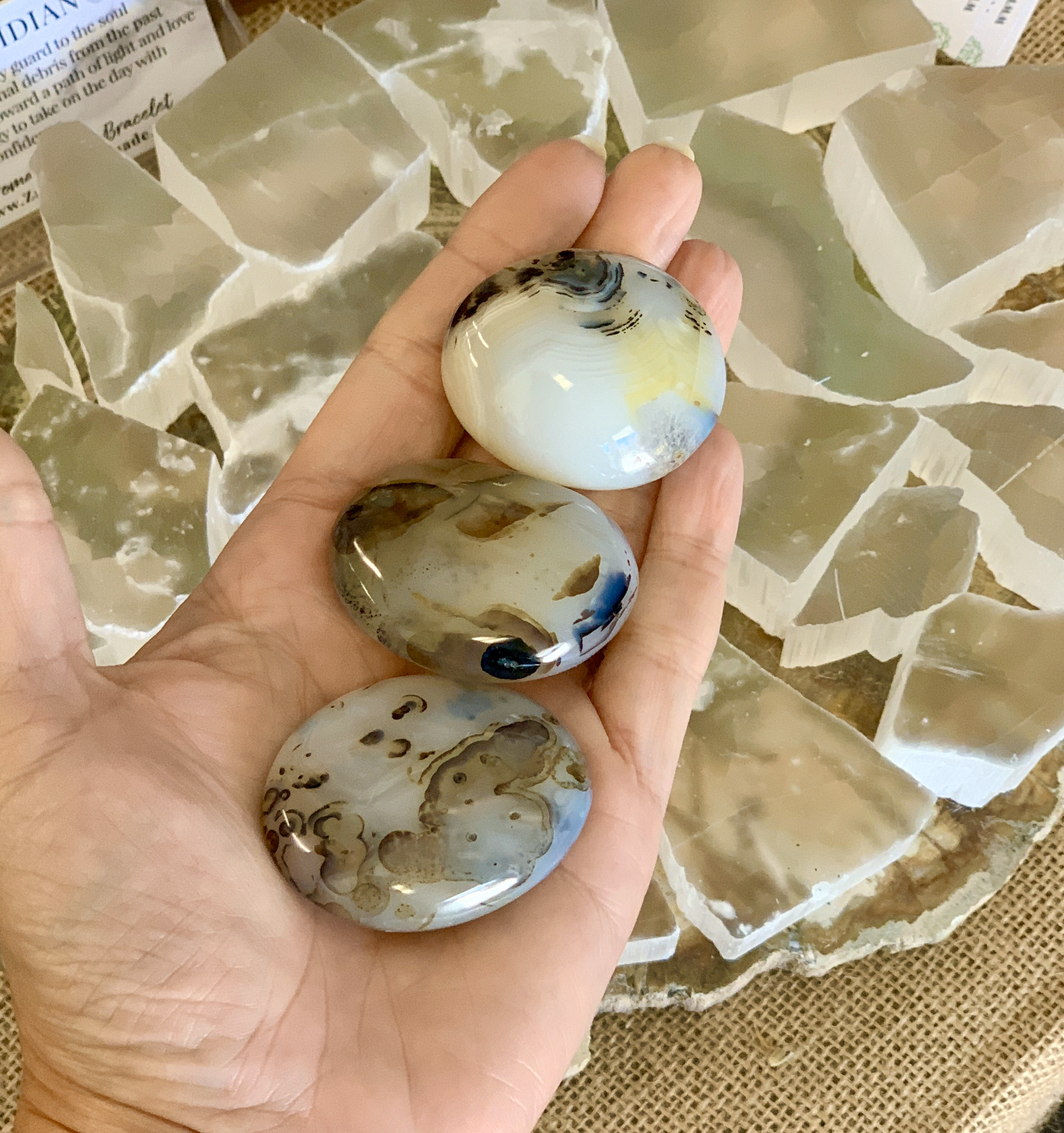 Agate, Dendritic, Palm Stones