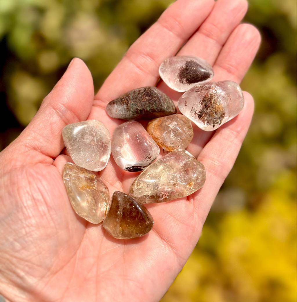 Quartz, Inclusion, Tumbled (Garden Quartz/Lodolite)