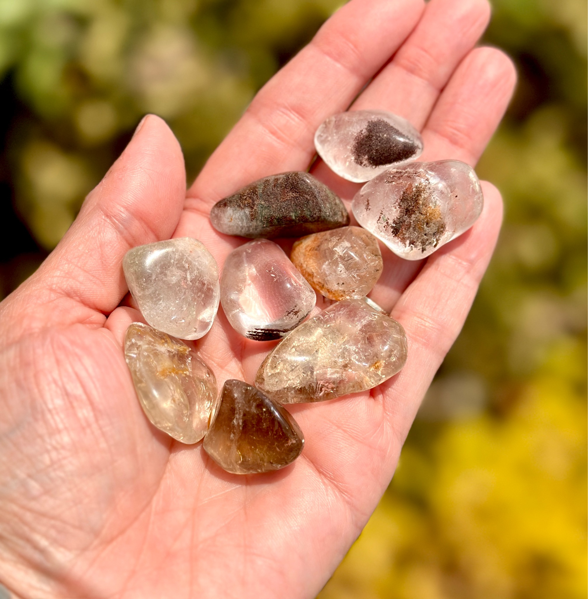 Quartz, Inclusion, Tumbled (Garden Quartz/Lodolite)