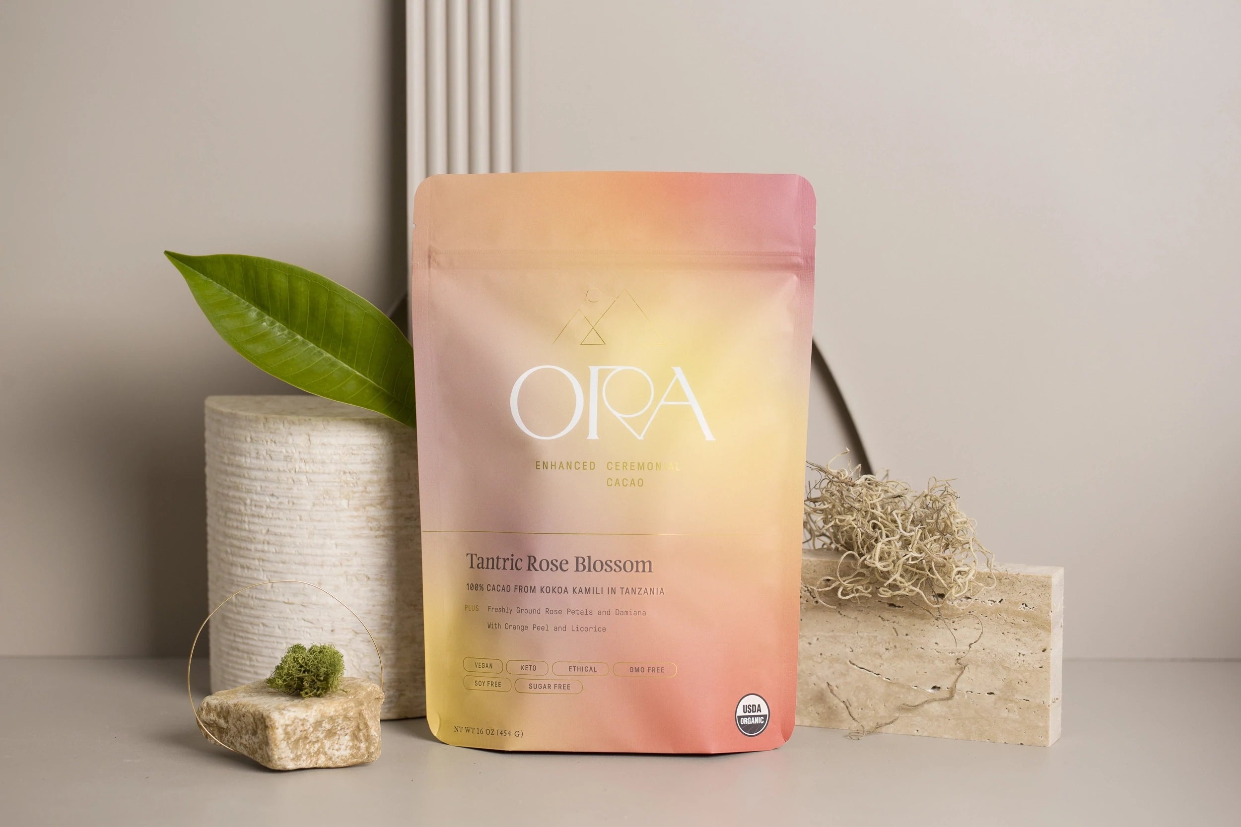 Tantric Rose Blossom Infused Cacao, Organic