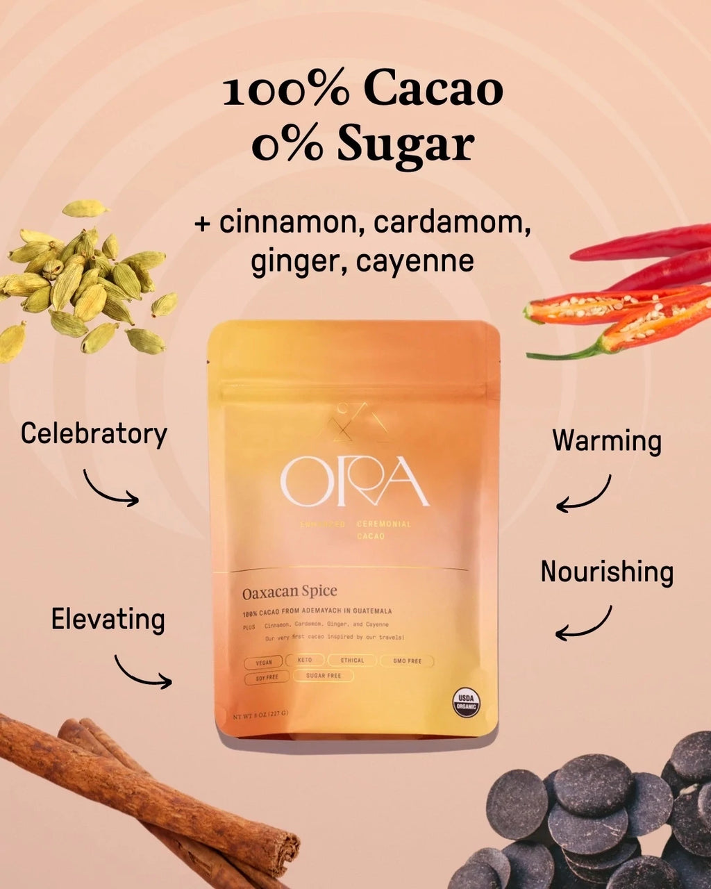 Oaxacan Spice Enhanced Cacao, Organic