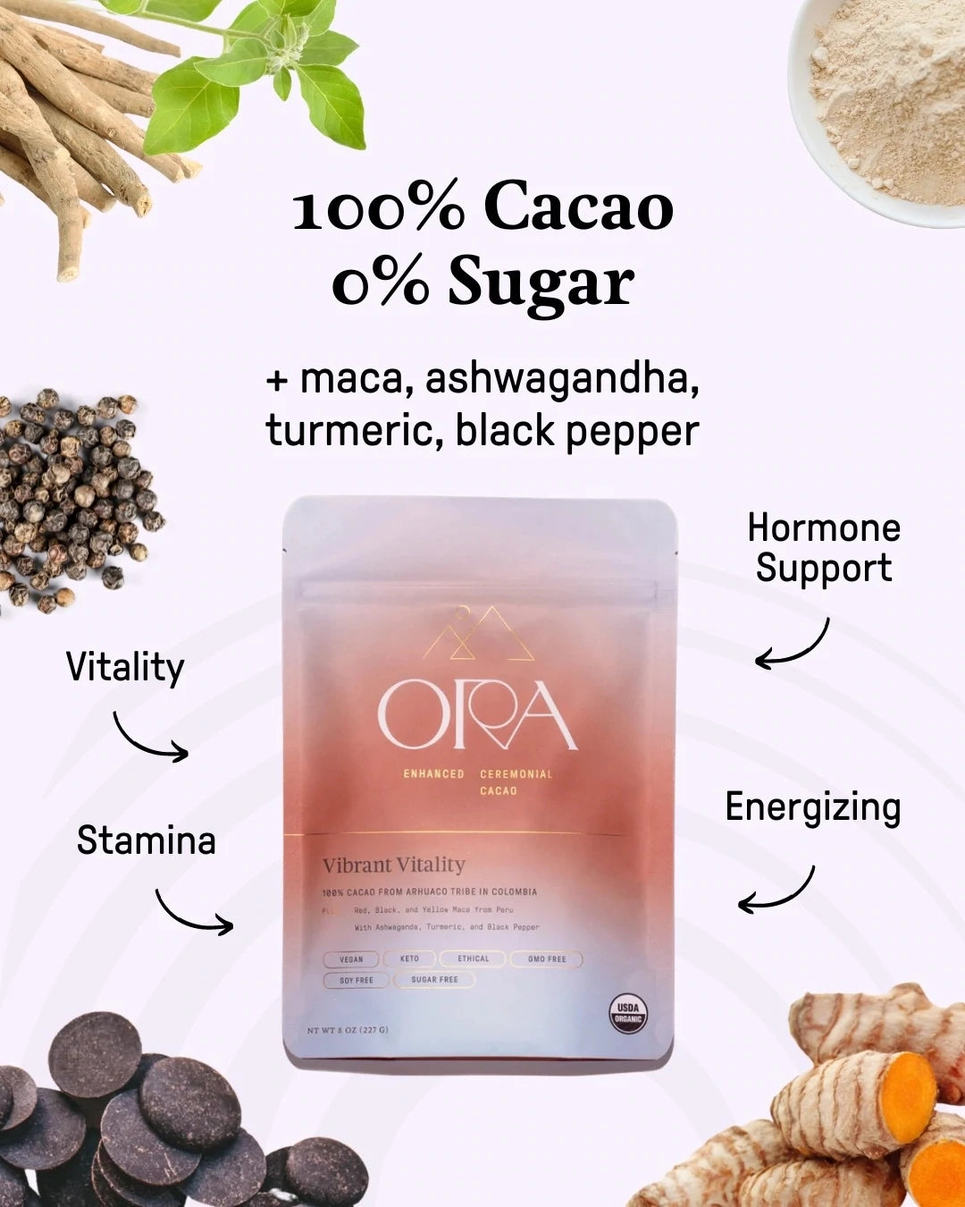 Vibrant Vitality Enhanced Cacao, Organic