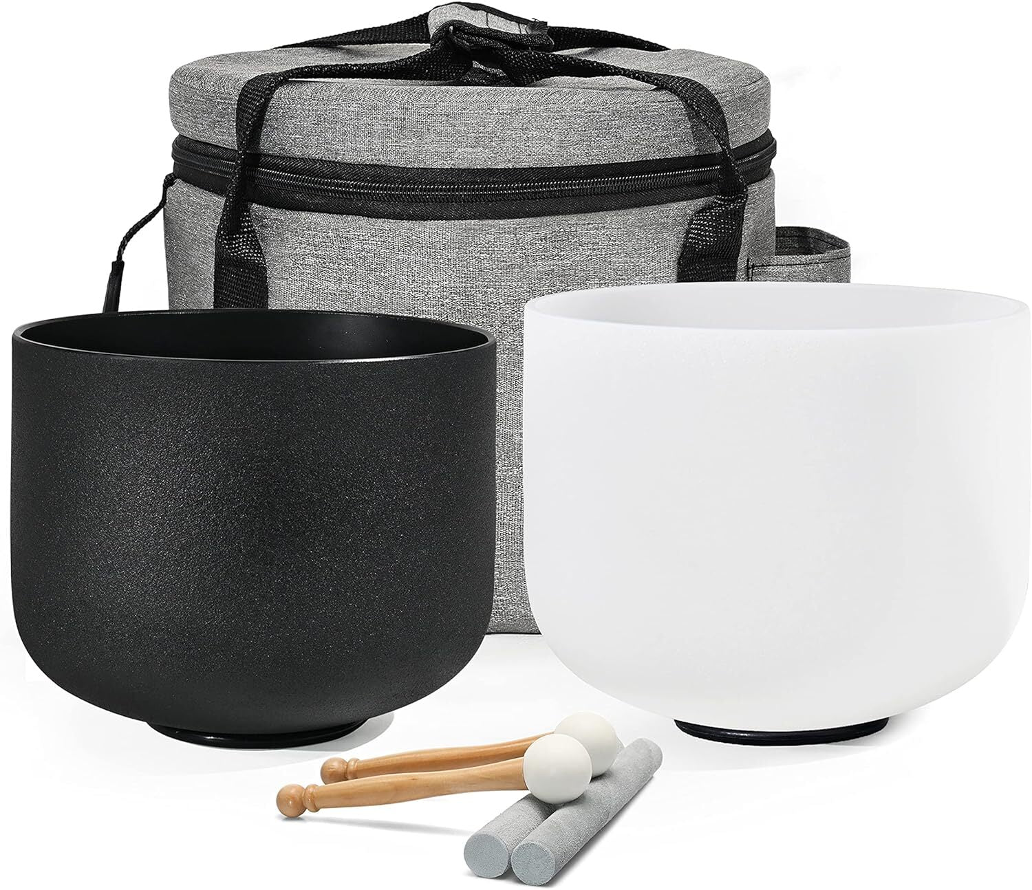 2 PCS Frosted Yin/Yang Crystal Singing Bowls