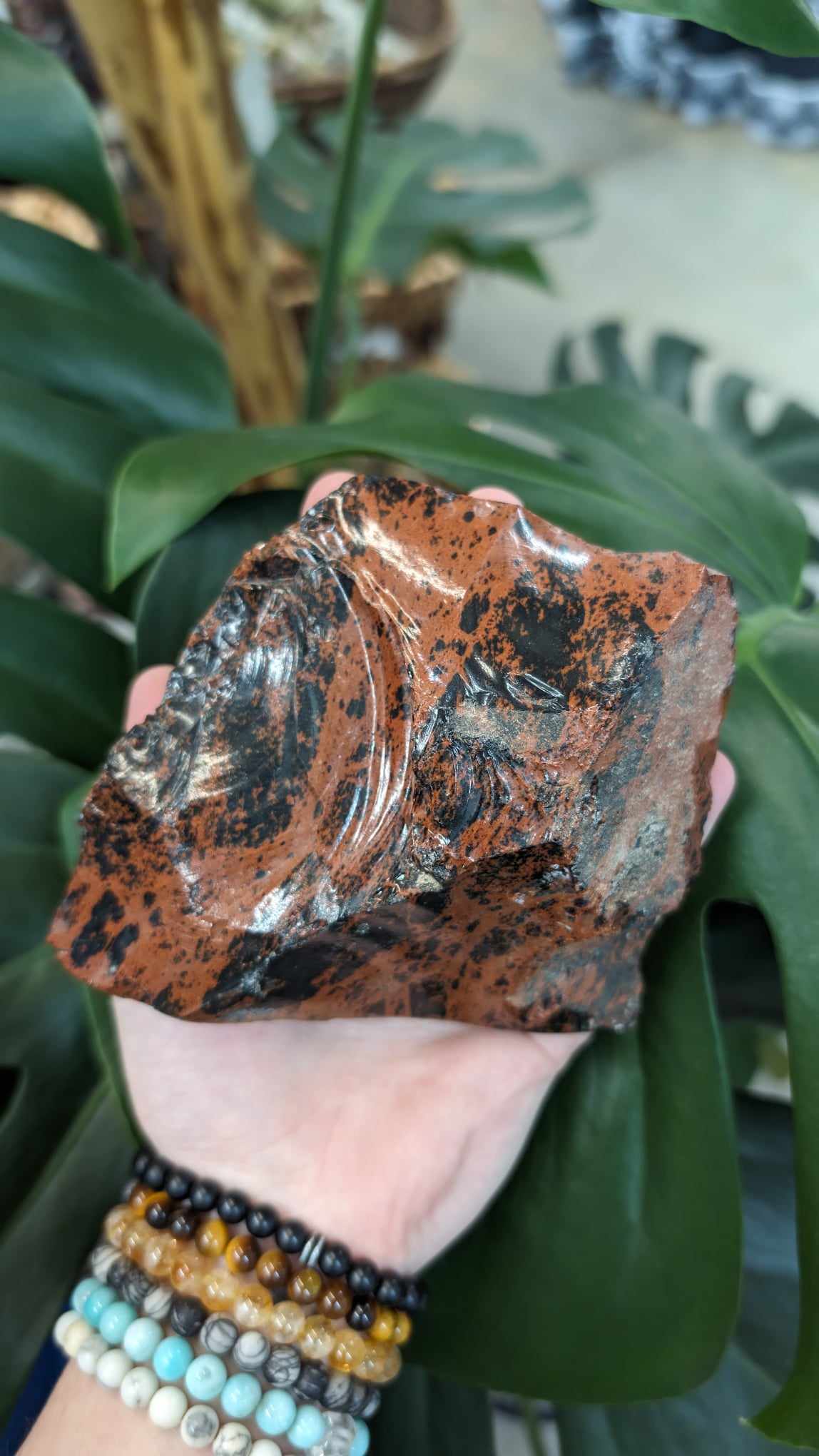 Obsidian, Mahogany, Half-Polished