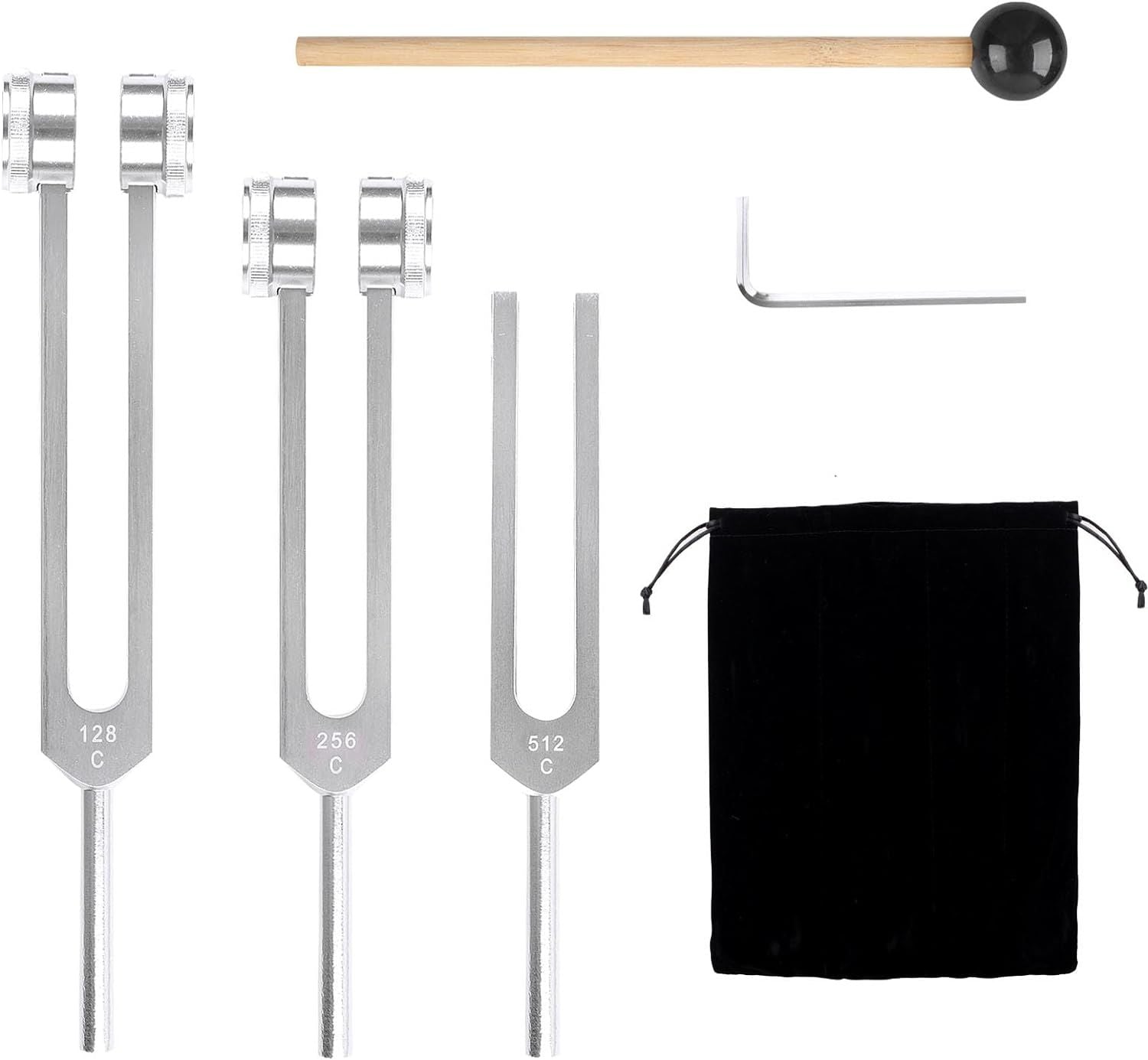 3-Piece Tuning Fork Set (128Hz, 256Hz, 512Hz)
