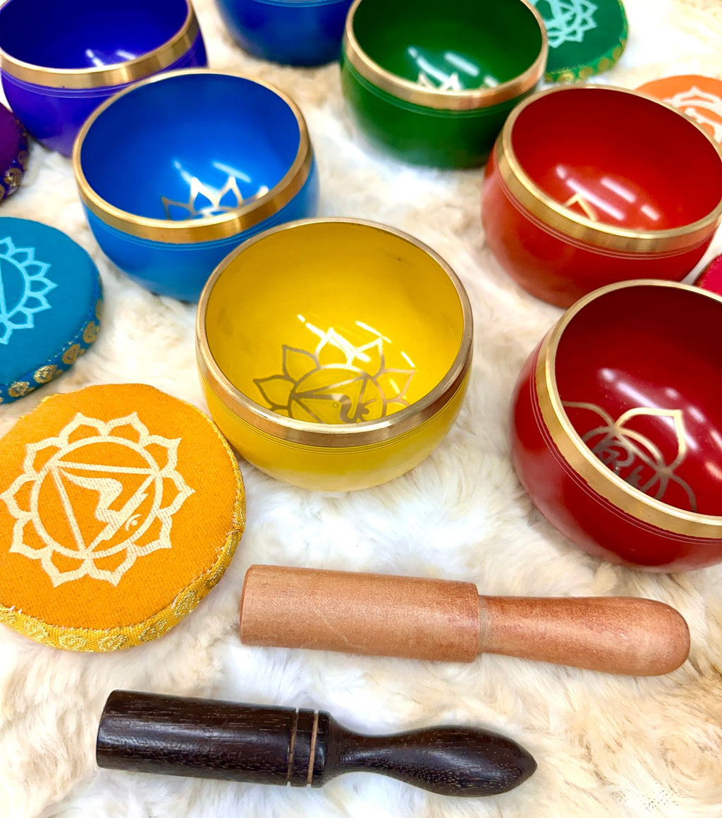 7-Chakra Beginner's Tibetan Singing Bowl Set