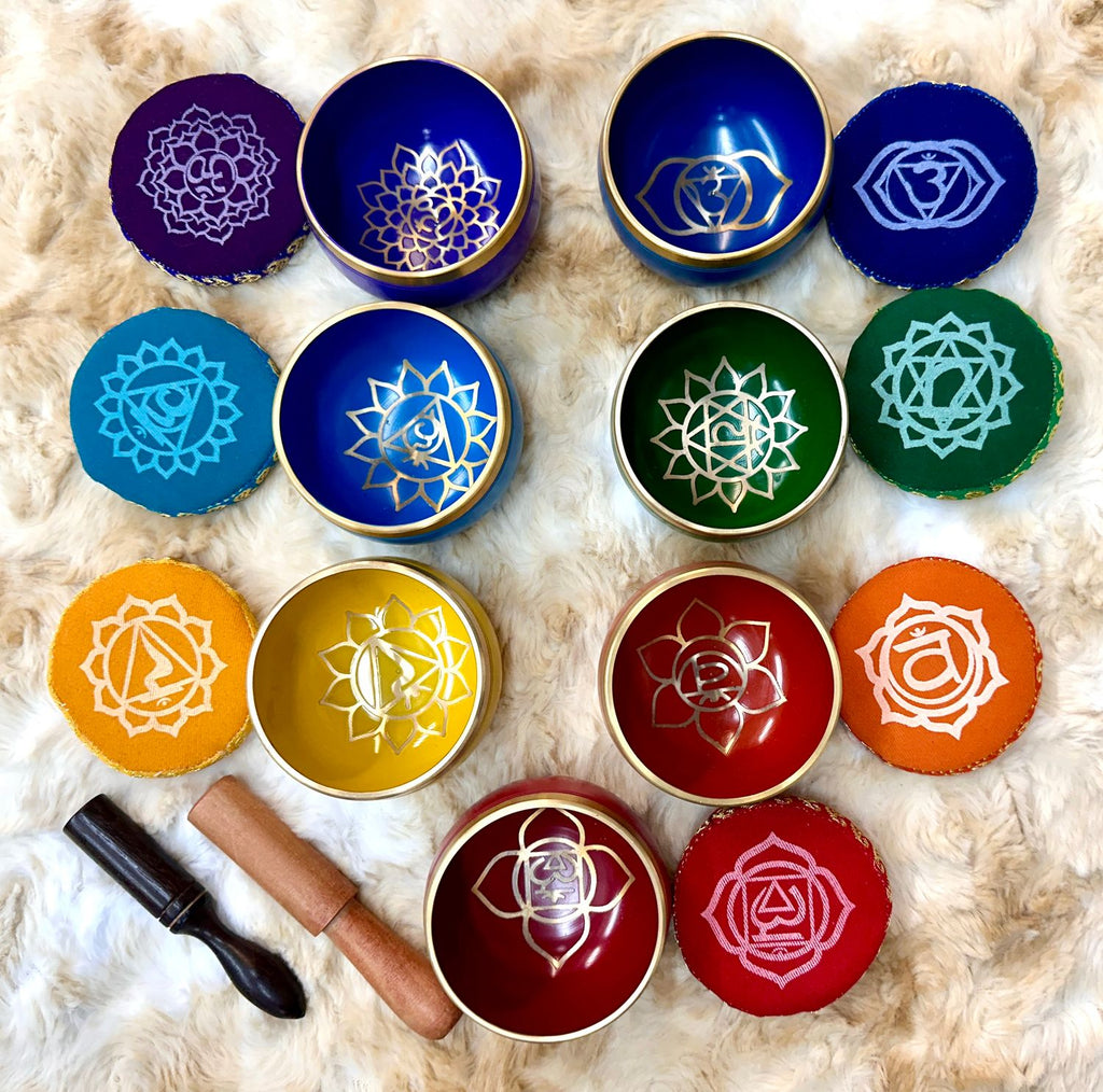 7-Chakra Beginner's Tibetan Singing Bowl Set