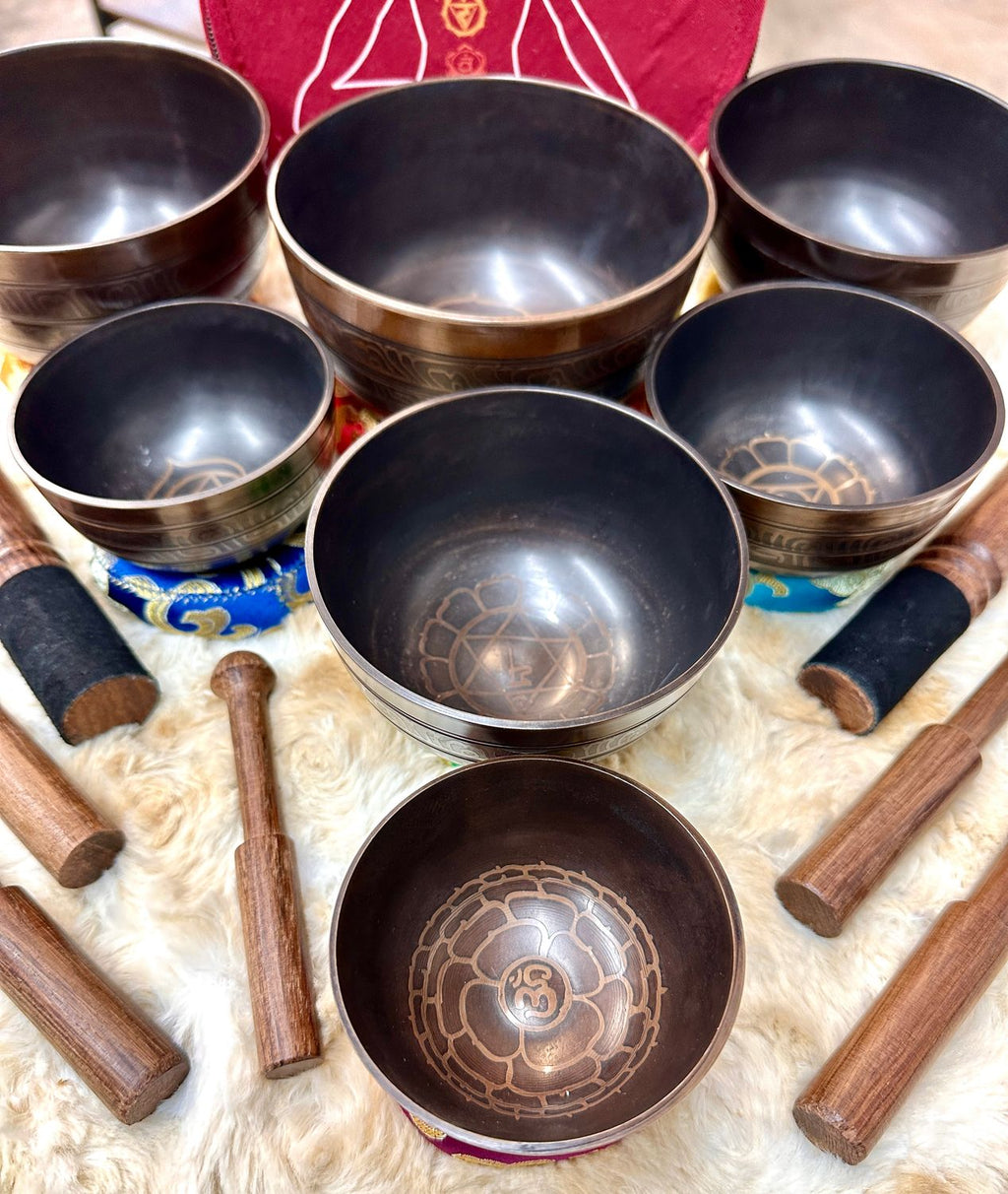 7 Chakras Tibetan Singing Bowl Set
