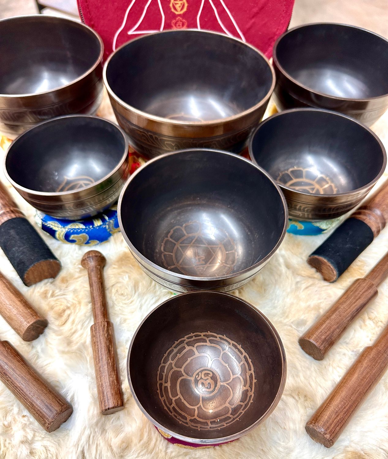 7 Chakras Tibetan Singing Bowl Set