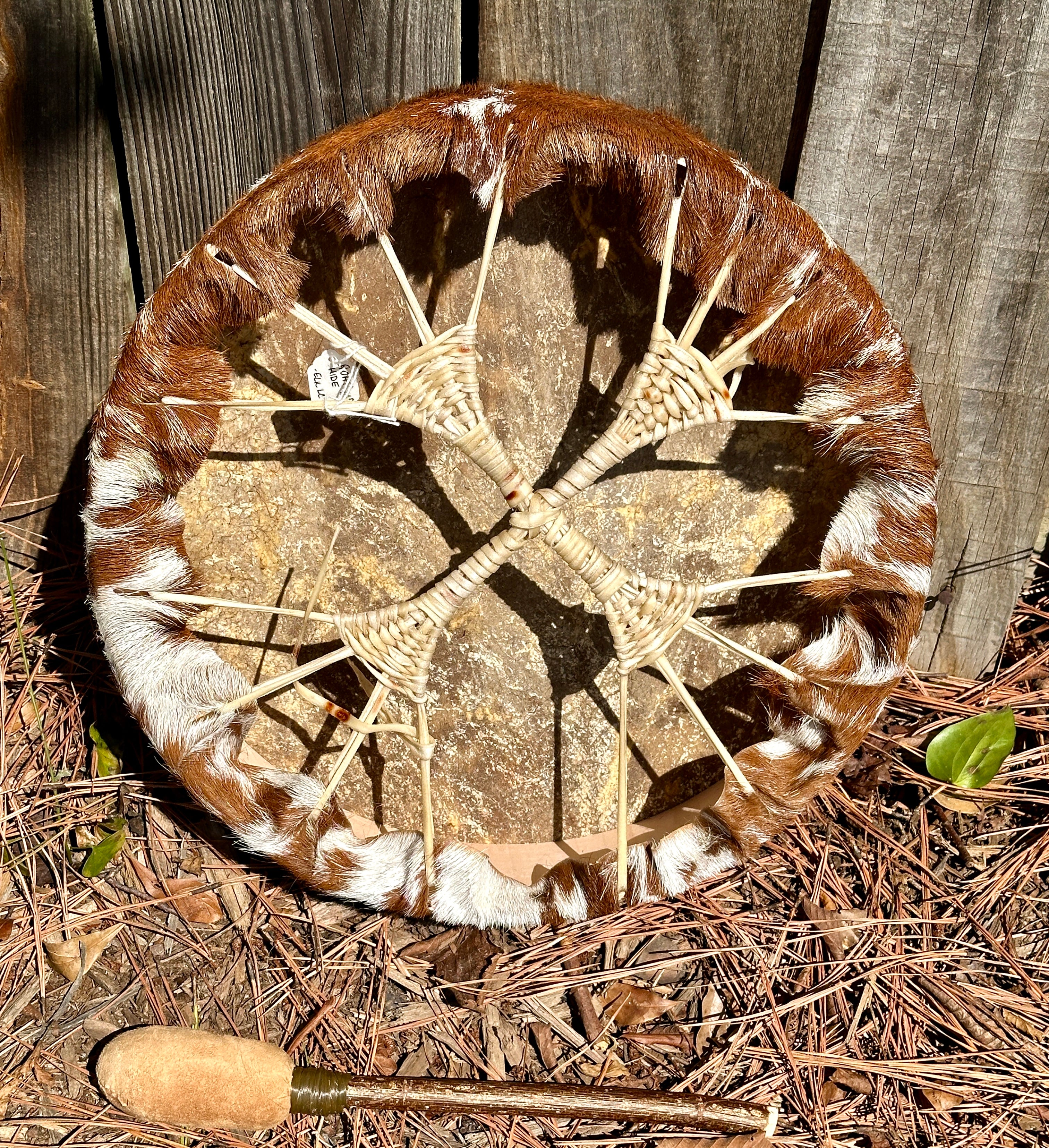 14" Goat Hide Drum (with Fur)