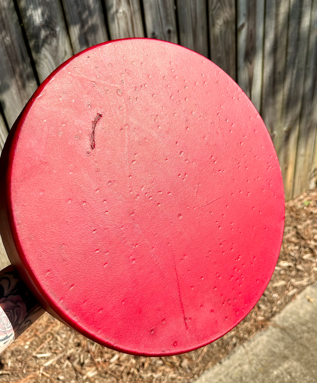 14" Deer Hide Drum, Red