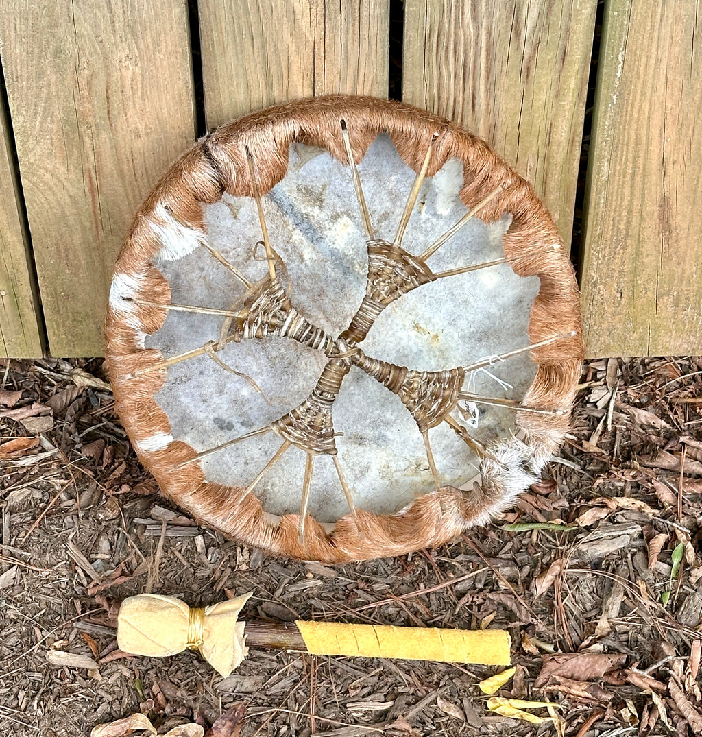 14" Goat Hide Drum (with Fur)