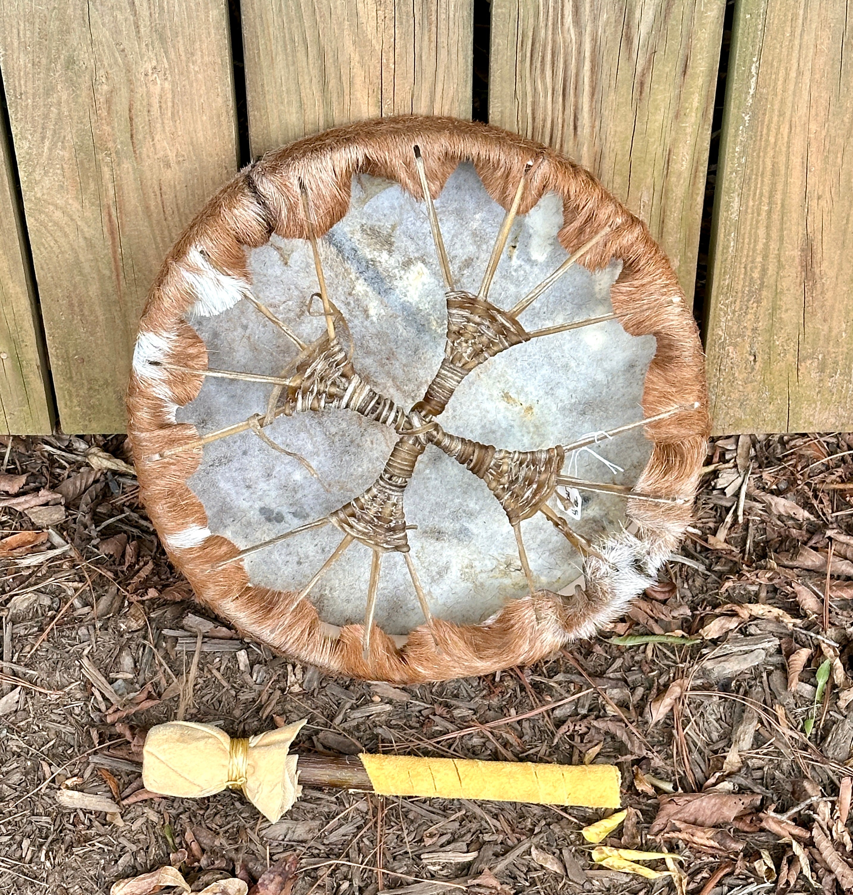 14" Goat Hide Drum (with Fur)