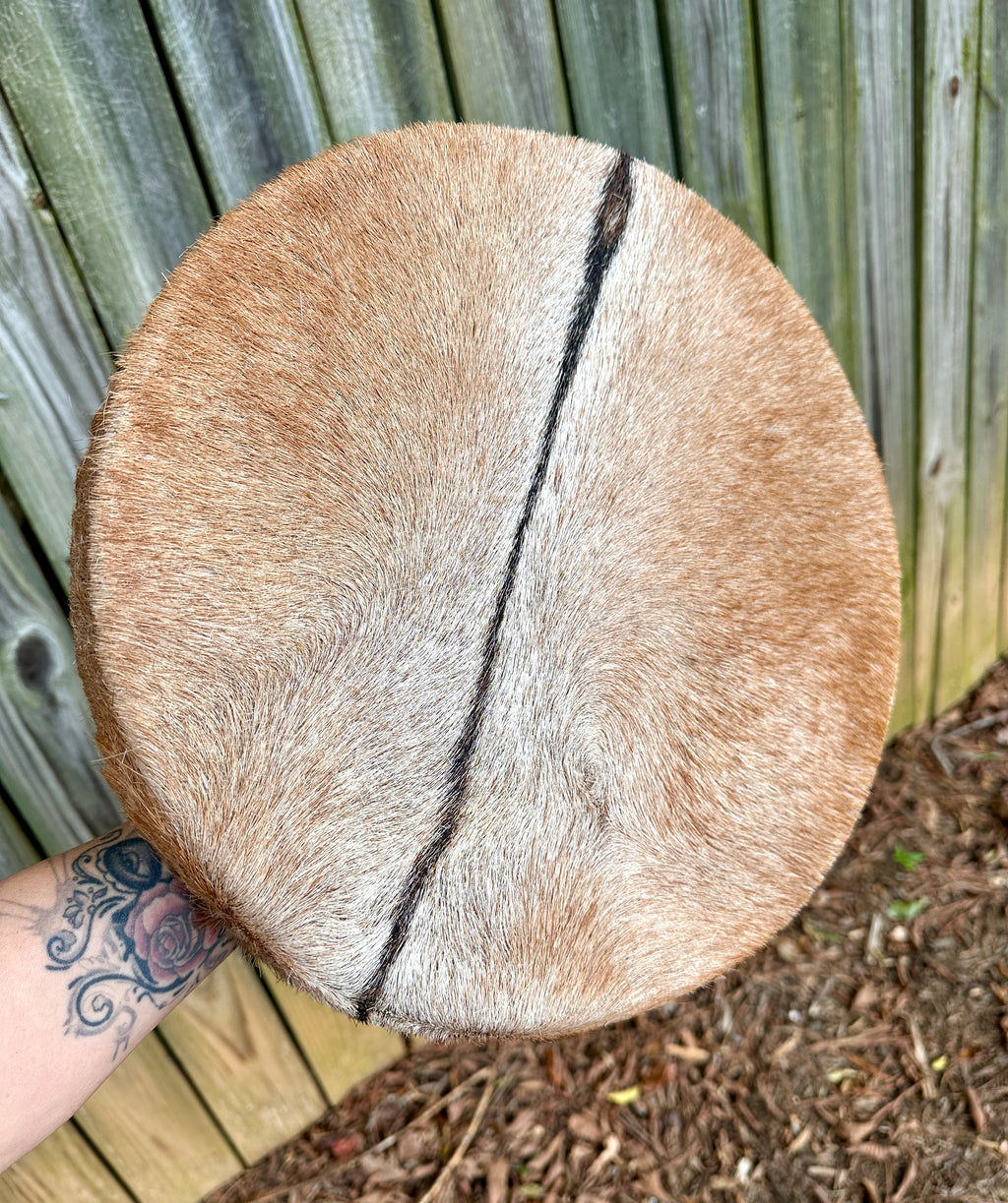14" Goat Hide Drum (with Fur)