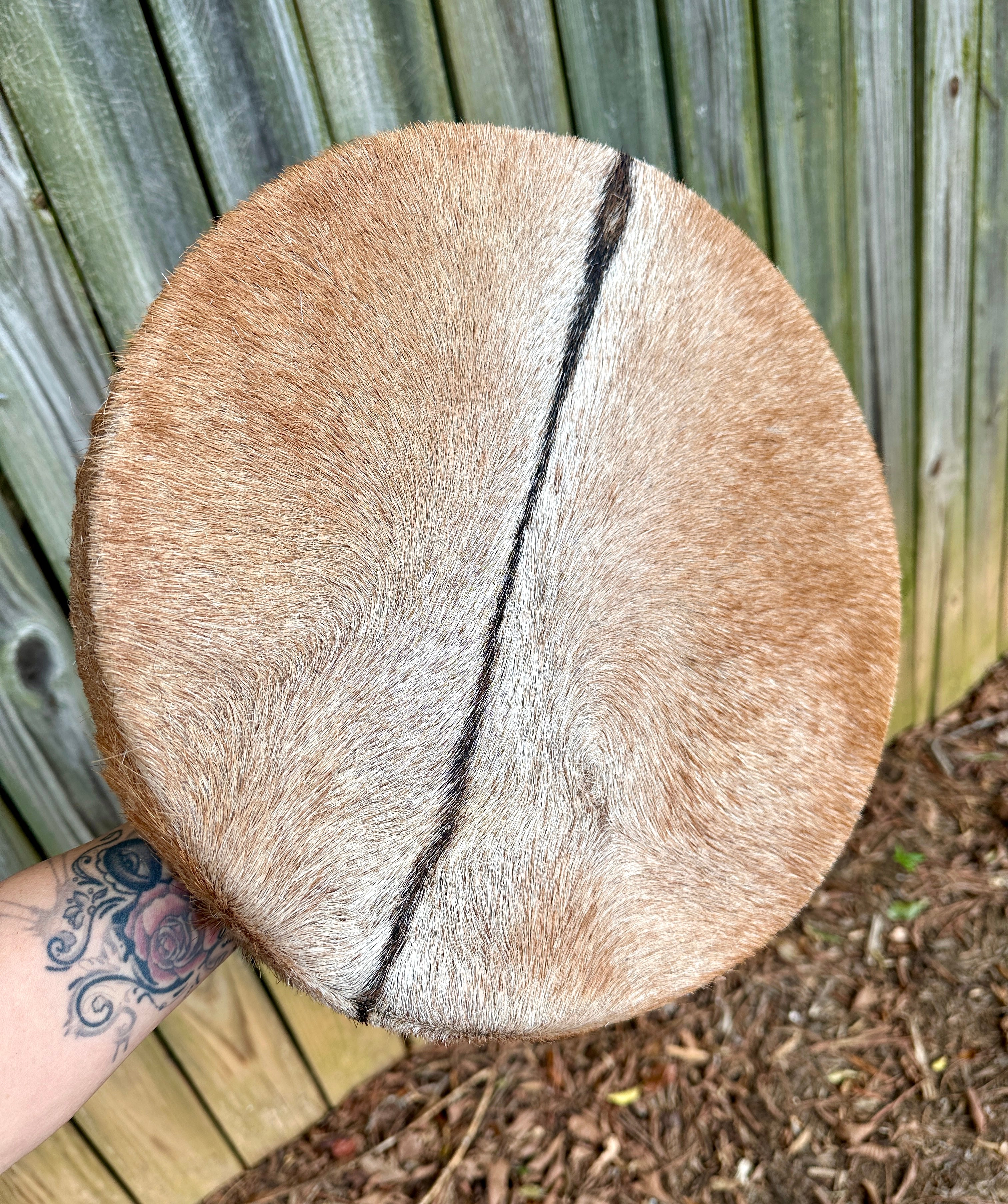 14" Goat Hide Drum (with Fur)