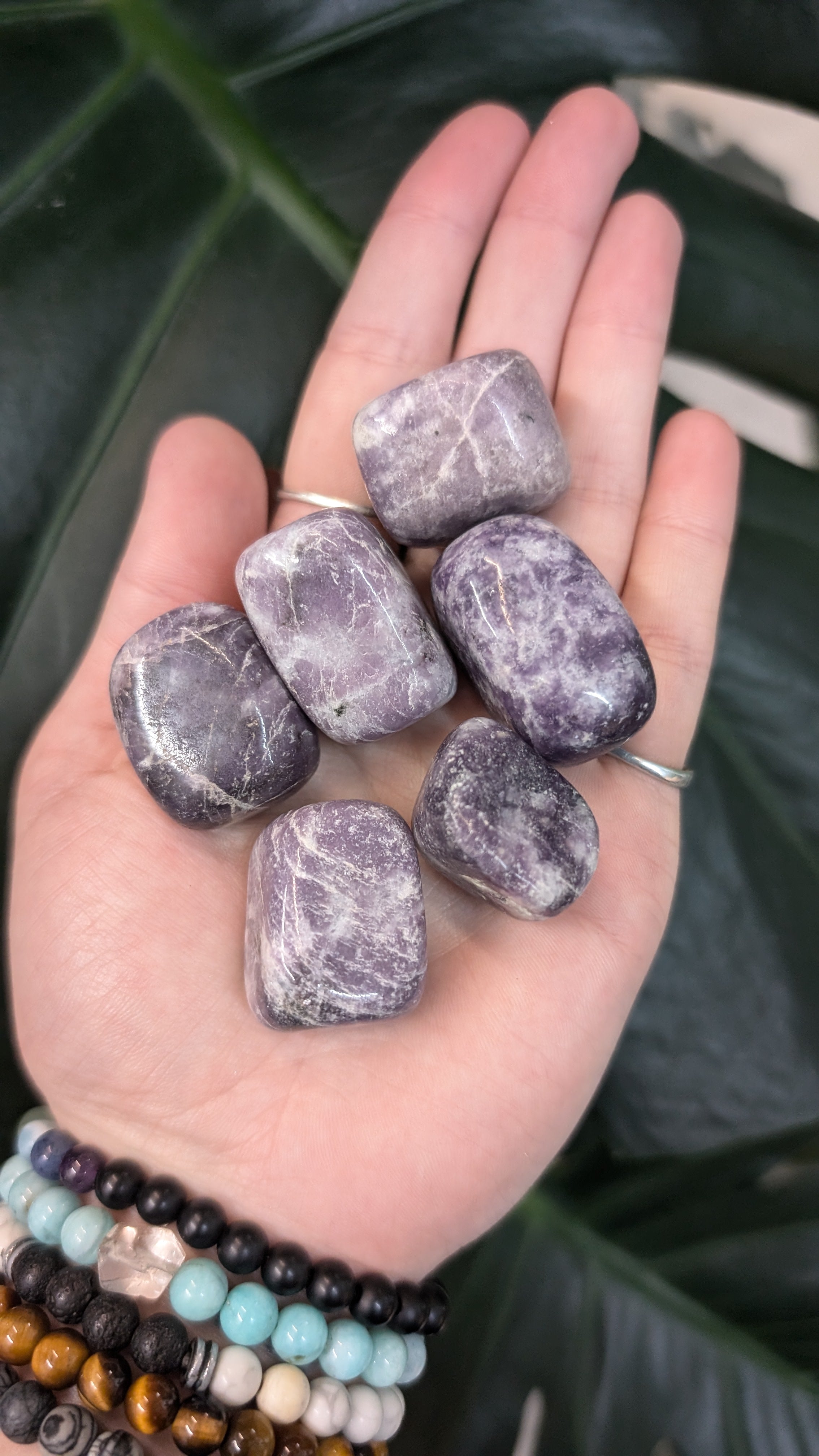 Lepidolite, Tumbled