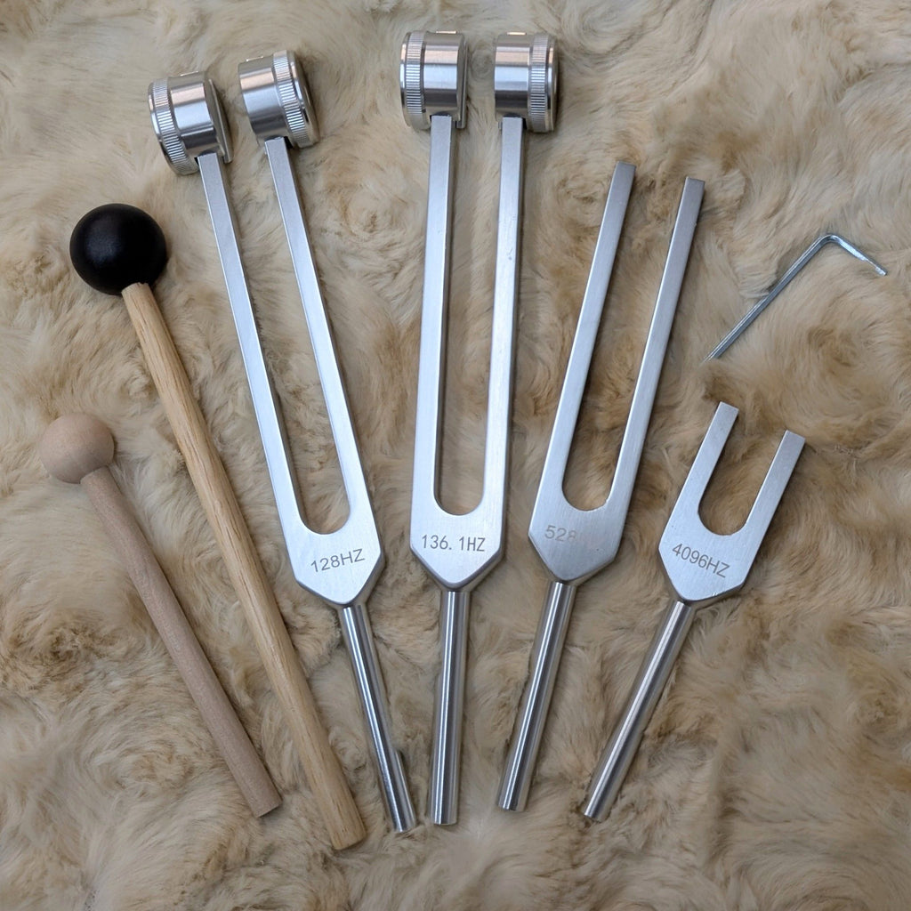 4-Piece Tuning Fork Set (4096C, MI 528, 128 C, OM 136.1)