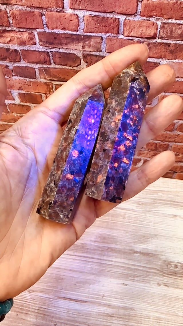 Yooperlite (Sodalite-Rich Syenite) Palm Stones