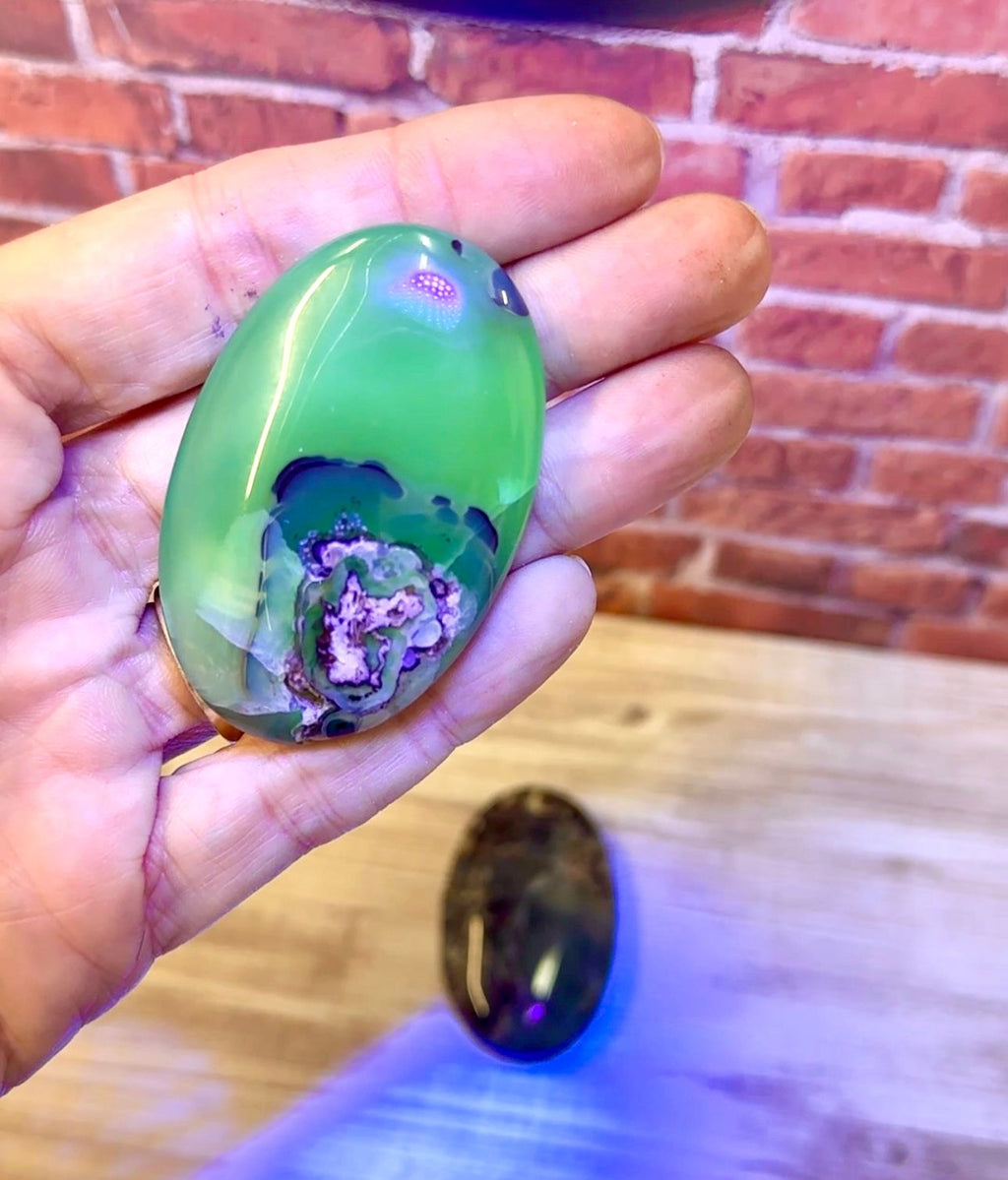 UV Agate (Volcanic Agate) Palm Stones