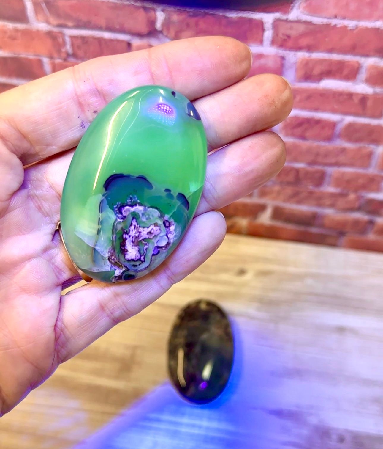 UV Agate (Volcanic Agate) Palm Stones