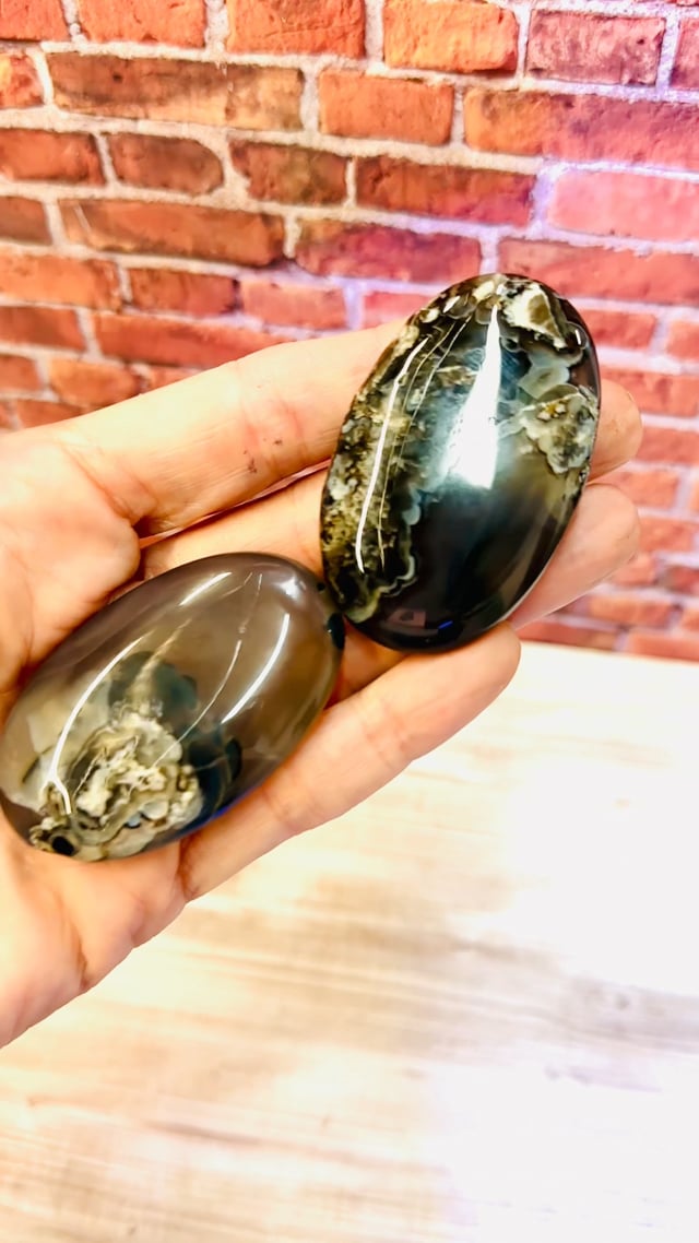 UV Agate (Volcanic Agate) Palm Stones