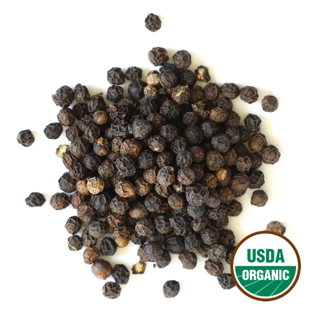 Peppercorns, Black, Whole (Organic)