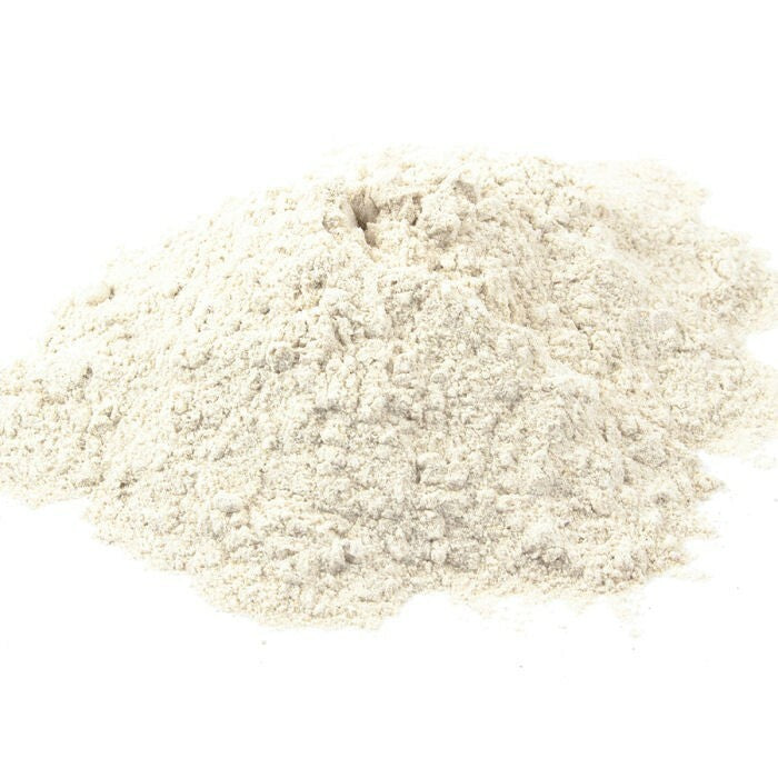 White Gum Arabica Powder on white background