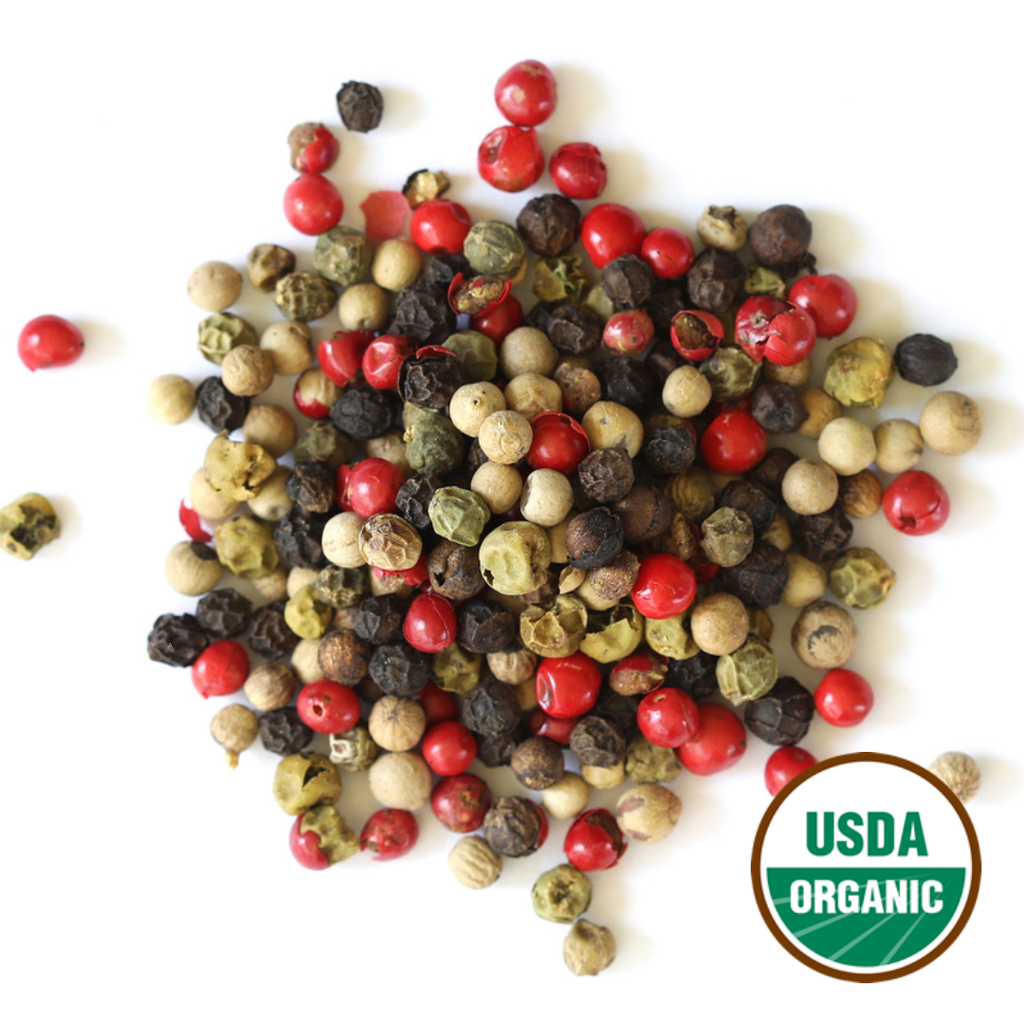 Peppercorns, Rainbow/4 Pepper Blend (Organic)