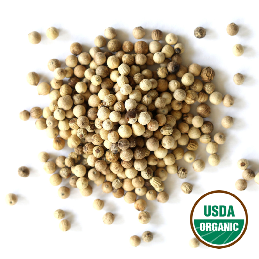 Peppercorns, White, Whole (Organic)