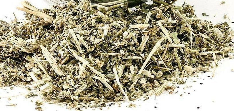 Dried pieces of amaranth on a white background